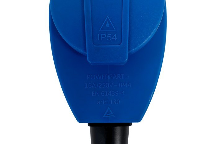 Кутова вилка CEE MANTES 2P+E з додатковою розеткою 16A 230V