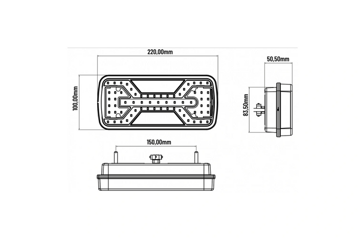 Задні ліхтарі KAMAR X-SPIDER L2430+L2431, байонетні, 5-контактні, 7 функцій, ліві+праві
